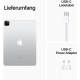 Apple iPad Pro 11 Zoll 4. Generation (2022, M2, Wi-Fi, 256 GB) - Silber