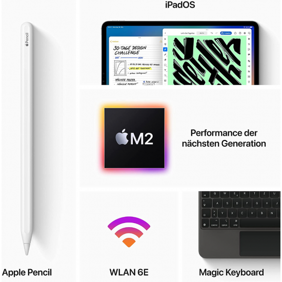 Apple iPad Pro 12,9 Zoll 6. Generation (2022, M2, Wi-Fi, 128 GB) - Silber Apple iPad Pro 12,9 Zoll 6. Generation (2022, M2, Wi-Fi, 128 GB) - Silber