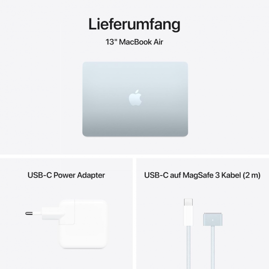 Apple MacBook Air 2024 (13,6 Zoll, M3, 16 GB + 256 GB SSD) – Himmelblau