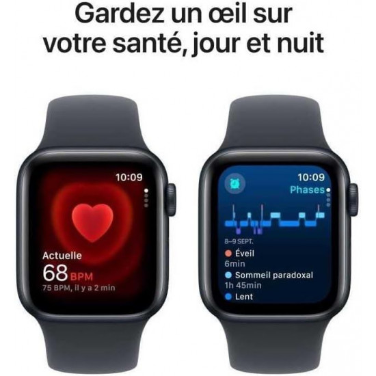 Apple Watch SE 2. Generation (2024, GPS 44 mm) Smartwatch mit Aluminiumgehäuse in Mitternacht und Sportarmband in Mitternacht (M/L) Apple Watch SE 2. Generation (2024, GPS 44 mm) Smartwatch mit Aluminiumgehäuse in Mitternacht und Sportarmband in Mitternacht (M/L)