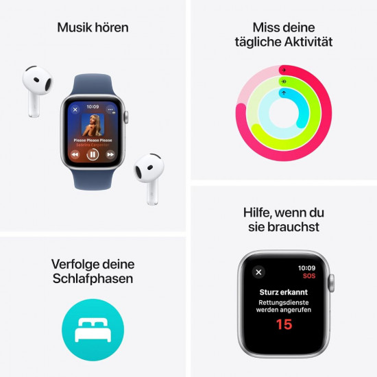 Apple Watch SE 2. Generation (GPS, 44 mm) Smartwatch mit Aluminiumgehäuse in Polarstern und Sportarmband in Polarstern (S/M). Apple Watch SE 2. Generation (GPS, 44 mm) Smartwatch mit Aluminiumgehäuse in Polarstern und Sportarmband in Polarstern (S/M).