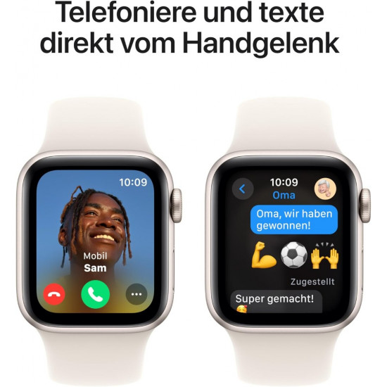 Apple Watch SE 2. Generation (GPS, 44 mm) Smartwatch mit Aluminiumgehäuse in Polarstern und Sportarmband in Polarstern (S/M). Apple Watch SE 2. Generation (GPS, 44 mm) Smartwatch mit Aluminiumgehäuse in Polarstern und Sportarmband in Polarstern (S/M).
