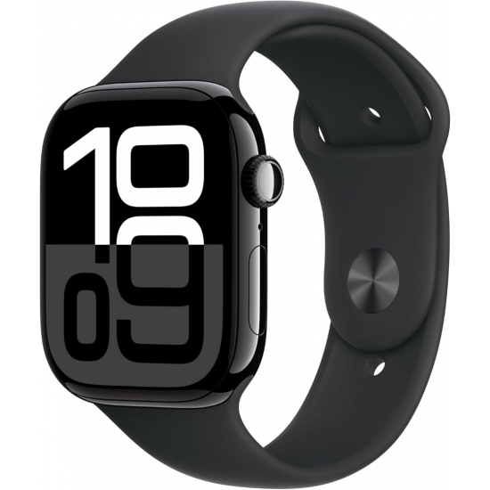 Apple Watch Series 10 (GPS, 42 mm) - Schwarzes Aluminiumgehäuse mit schwarzem Sportarmband S/M Apple Watch Series 10 (GPS, 42 mm) - Schwarzes Aluminiumgehäuse mit schwarzem Sportarmband S/M