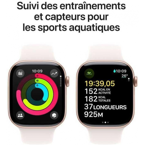 Apple Watch Series 10 (GPS, 42mm) - Rose Gold Aluminium Gehäuse mit S/M Light Blush Band Apple Watch Series 10 (GPS, 42mm) - Rose Gold Aluminium Gehäuse mit S/M Light Blush Band