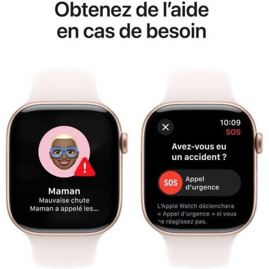 Apple Watch Series 10 (GPS, 42mm) - Rose Gold Aluminium Gehäuse mit S/M Light Blush Band Apple Watch Series 10 (GPS, 42mm) - Rose Gold Aluminium Gehäuse mit S/M Light Blush Band