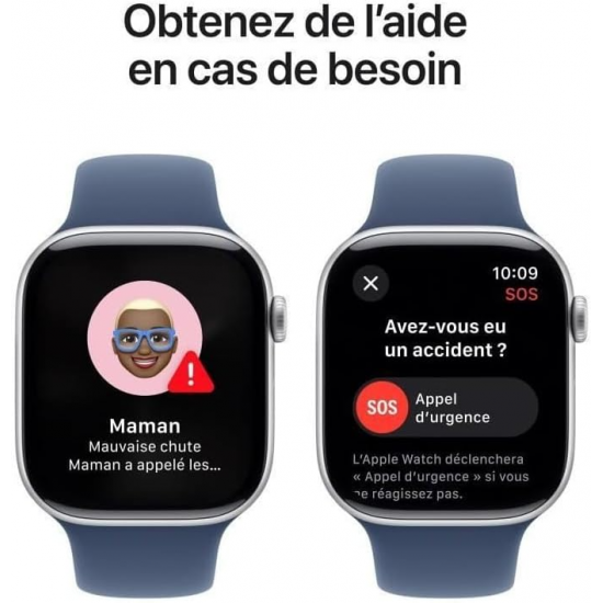 Apple Watch Series 10 (GPS, 46mm) - Silbernes Aluminiumgehäuse mit S/M Denim Sportband Apple Watch Series 10 (GPS, 46mm) - Silbernes Aluminiumgehäuse mit S/M Denim Sportband