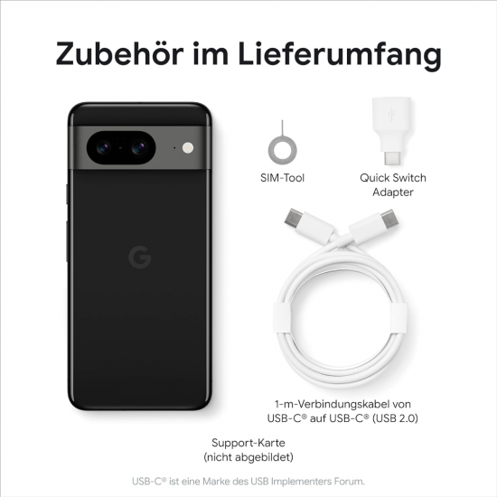 Google Pixel 8 5G Smartphone (8+128 GB) – Obsidian