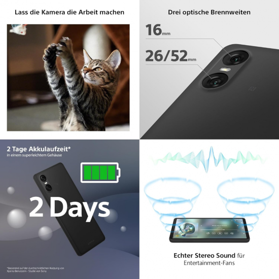 Sony Xperia 10 VI 5G Smartphone (Dual-SIM, 8 + 128GB) - Schwarz Sony Xperia 10 VI 5G Smartphone (Dual-SIM, 8 + 128GB) - Schwarz