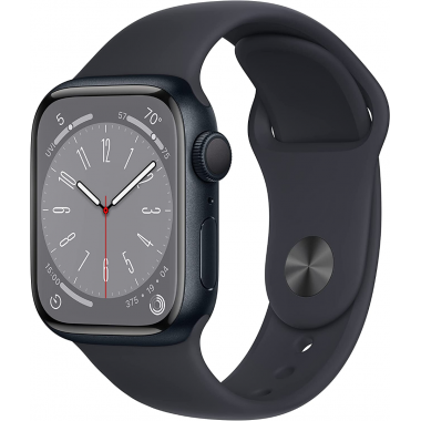 Apple Watch Series 8 41 mm (GPS) Mitternacht Aluminiumgehäuse mit S/M Mitternacht Sportarmband