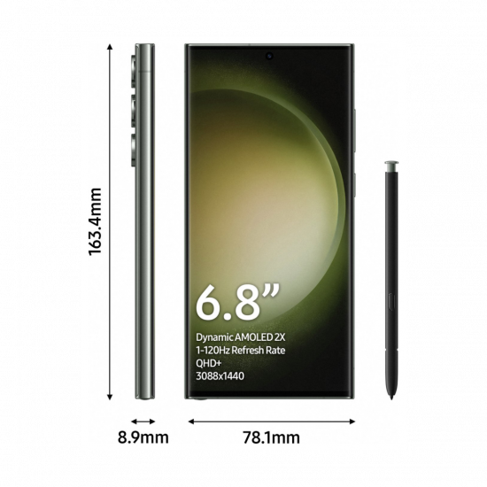 Samsung Galaxy S23 Ultra 5G Smartphone (Dual-SIMs, 12+512GB) - Grün