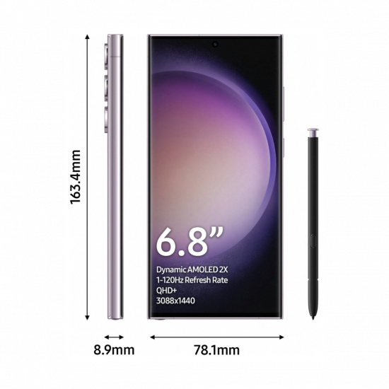 Samsung Galaxy S23 Ultra 5G Smartphone (Dual-SIMs, 12+512GB) - Lavendel